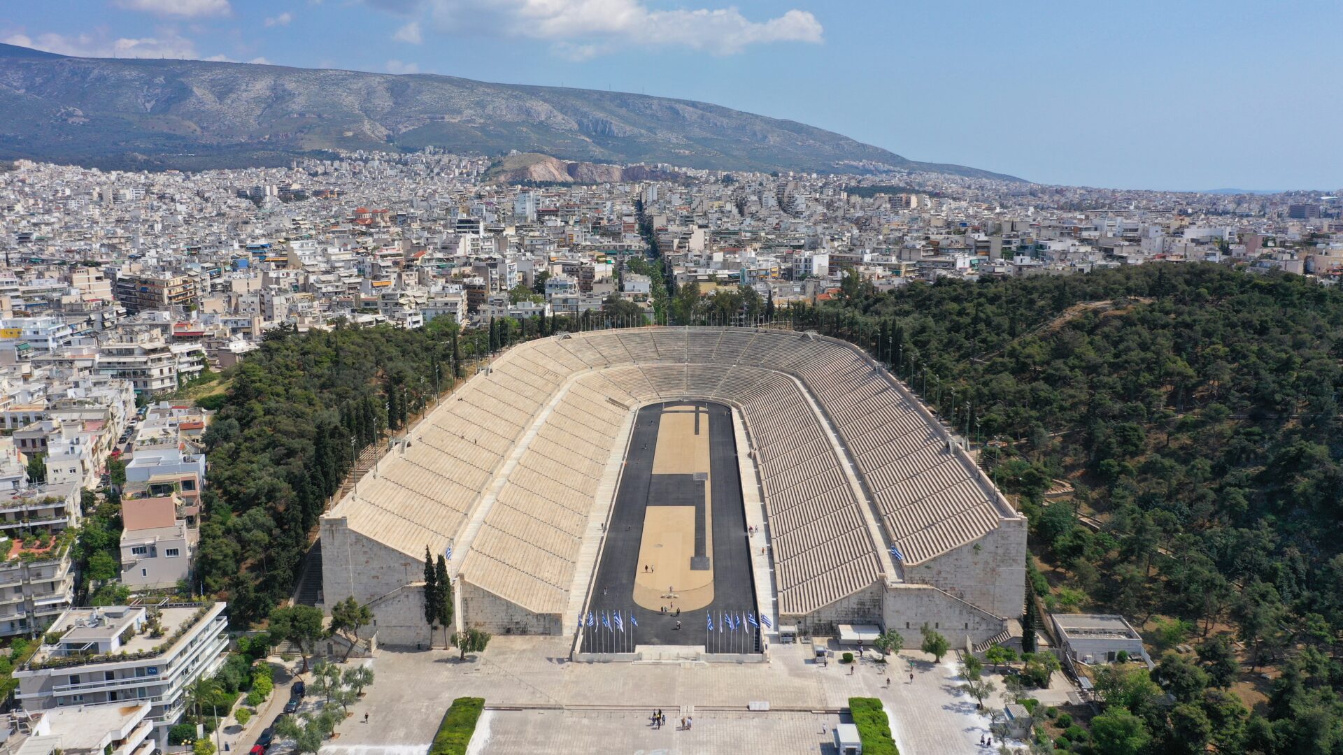 Aerial,Drone,Photo,Of,Iconic,Ancient,Panathenaic,Stadium,Or,Kalimarmaro